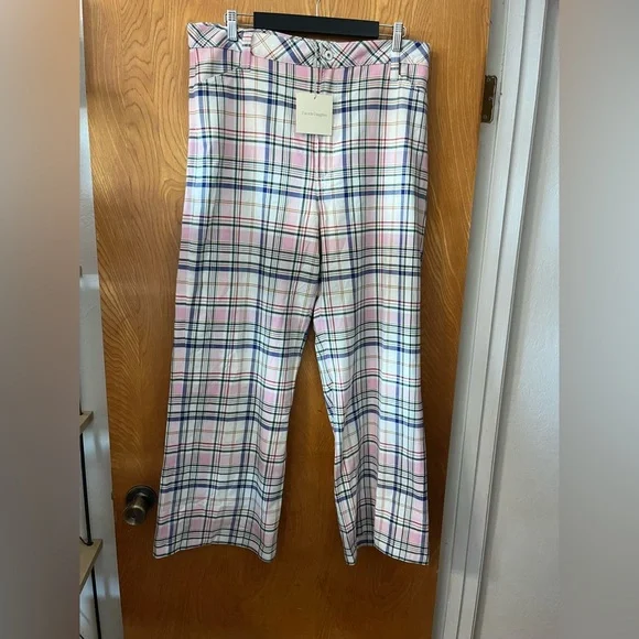 Favorite Daughter Plaid Pants in Pink, Blue, and White 34 - Picture 2 of 16